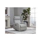 Fog Grey Fabric Westwood Jordan Nursery Glider Recliner - Angled Room Lifestyle View | Bambi Baby