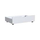White Wood Westwood Rowan Youth Under-Bed Storage Drawer with Casters - Angled Open View | Bambi Baby