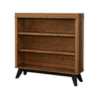 Brushed Wheat Wood Nursery Hutch Bookcase, Open Shelves Side Angle View | Bambi Baby