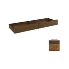 Brushed Wheat Wood Under Bed Storage Drawers - Angled Front View with Urban Rustic Finish Swatch | Bambi Baby
