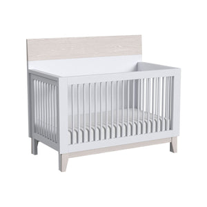 Ash Linen Two-Tone Wood Convertible Crib - 3/4 Angle View | Bambi Baby