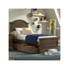 Rosewood Wood Olivia Arch Top Twin Bed - Open Storage Drawer Room View | Bambi Baby