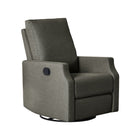 Slate Fabric Westwood Louie Swivel Glider Recliner with Recline Handle - 3/4 Angle View | Bambi Baby