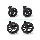 Black WonderFold W4 All Terrain XL PU Tire Wheels - Complete Set Front and Back View | Bambi Baby