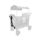 Black WonderFold W-Series Optional Pull Handle with Tan Grip - Front Angle Installation on Wagon | Bambi Baby