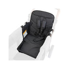 Black WonderFold W2 Premium PU Wagon Seat Installed in Wagon - Overhead Angle View | Bambi Baby