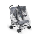 Clear UPPAbaby G-Link Rain Shield on Double Stroller - Angled Side View | Bambi Baby
