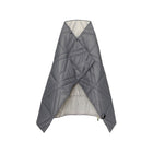 Grey Quilted Puffy Blanket with Cream Lining - Open Draped View | Bambi Baby