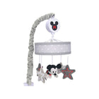 Lambs & Ivy Mickey Mouse Nursery Musical Mobile Grey Star Print - Full View | Bambi Baby