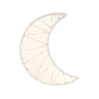 White Rope-Trimmed Crescent Moon LED Nursery Night Light - Angled View | Bambi Baby