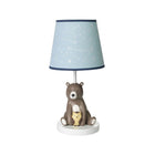 Blue Constellation Nursery Lamp with Bear & Owl Base - Full View | Bambi Baby
