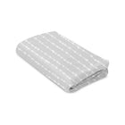 Grey Beads Plush Bassinet Sheet Folded Angled View - 4moms Breeze Playard | Bambi Baby