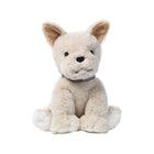 Cream Plush French Bulldog Stuffed Animal Seated with Houndstooth Collar - 3/4 View | Bambi Baby