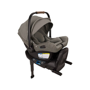Granite Nuna PIPA Aire RX Infant Car Seat Installed on RELX Base - 3/4 Angle View | Bambi Baby