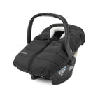 Jake Black UPPAbaby CozyGanoosh Quilted Footmuff on Mesa Car Seat - Angled View | Bambi Baby
