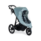 Grey BOB Gear Weather Shield on Black Jogging Stroller - Side View | Bambi Baby