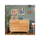 dadada Merry 6-Drawer Dresser in White/Natural