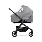 Grey Joolz Hub2 Rain Cover on Cot with Transparent Window - 3/4 Front View | Bambi Baby