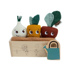 Tiny Love My First Garden corduroy veggie plush trio with teal watering can - 3/4 View | Bambi Baby