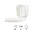 Eggshell White babyark Cup Holder - Angled View with Safety Icons | Bambi Baby