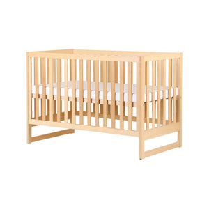 Natural Beechwood dadada Austin 3-in-1 Convertible Crib - Side Angle View on White Background | Bambi Baby