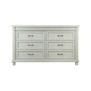Sage Green Wood appleseed Rowan Double Dresser - Front View Silo | Bambi Baby