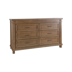 Sandwash Wood appleseed Rowan Double Dresser 6-Drawer - Three Quarter Angle Silo | Bambi Baby