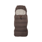 Caramel Silver Cross Wave Footmuff Open Showing Cream Faux Fur Lining - Top View | Bambi Baby