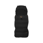 Licorice Black Silver Cross Wave Stroller Footmuff - Front View, Hood Open | Bambi Baby