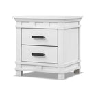 Vintage White Wood Sorelle Brookfield 2-Drawer Nursery Nightstand - Front View | Bambi Baby