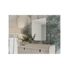 White Rounded Rectangular Nursery Wall Mirror - Styled Room View | Bambi Baby