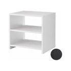 Tulip by Natart Sissi Black Wood Grain Nursery Nightstand - Three-Quarter View with Swatch | Bambi Baby