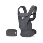 Graphite Grey Mesh Ergobaby Omni Deluxe Baby Carrier - Front View with Storage Pouch | Bambi Baby