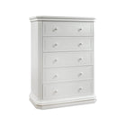 White Sorelle Vista Elite 5 Drawer Dresser - Angled View | Bambi Baby