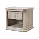 Heritage Fog Wood Sorelle Vista Elite Nightstand with Beadboard Detail - Front Angle Silo | Bambi Baby
