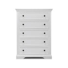 White Wood Sorelle Portico 5 Drawer Nursery Dresser - Front View | Bambi Baby