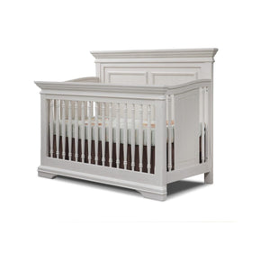 Sorelle Portico Brushed Ivory Convertible Crib with Vintage Molding - Angled Front View | Bambi Baby
