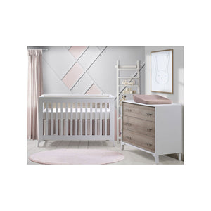 Natart Metro Conjunto de 2 peças - Berço conversível e cômoda com 3 gavetas