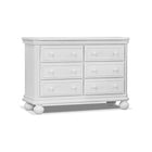 White Sorelle Finley Lux 6 Drawer Double Dresser - Three-Quarter View | Bambi Baby