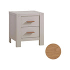 Dove Solid Ash Natart Toscano Nursery Nightstand with Walnut Swatch - Front View | Bambi Baby