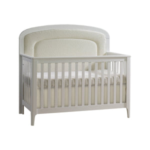 Natart Palo Crib To Double With Upholstered Panel Boucle Beige