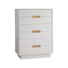 White Ash Natart Como Tall Chest 6 Drawers GREENGUARD Gold Certified Nursery Furniture - Side Angle View | Bambi Baby