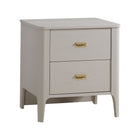 Wheat Ash Wood Natart Palo Nursery Nightstand with Gold Handles - Angled View | Bambi Baby
