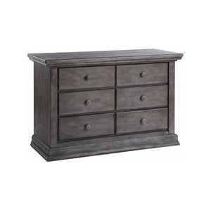 Distressed Granite Pali Modena 6-Drawer Double Dresser with Round Knobs - Front Angle View | Bambi Baby
