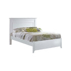 White Solid Birch Natart Taylor 54" Double Bed with Low Profile Footboard - Styled with Bedding | Bambi Baby