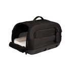 Black Tavo Dupree Pet Car Seat Open - Side Angle with Sherpa Interior | Bambi Baby