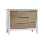 White & Natural Wood Natart Flexx 3 Drawer XL Dresser - Side Angle View | Bambi Baby