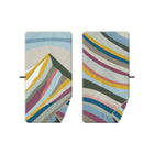 Dunes Microfiber Quick-Dry Beach Towel - Front & Reverse Flat Lay, Mountain Peak Multicolor Stripe Print | Bambi Baby