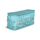 Teal Van Gogh Almond Blossoms WonderFold W4 Rear Basket Fabric - Angled Product Shot | Bambi Baby