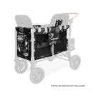 Black Van Gogh Sketches WonderFold W2 Carriage Fabric - 3/4 Front View | Bambi Baby